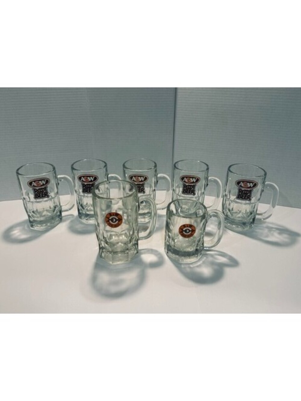 Vintage A&W Root Beer Glass Mug 7 Drive-In Bullseye Arrow 1960s 1970s Dimpled